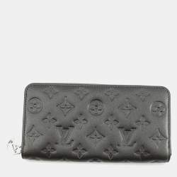 Pre Owned Louis Vuitton Zippy Wallet Anthracite Lamb Leather/Monogram Pattern