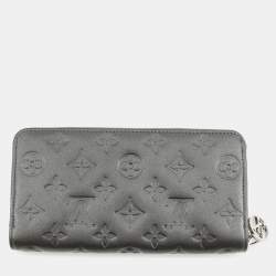 Pre Owned Louis Vuitton Zippy Wallet Anthracite Lamb Leather/Monogram Pattern