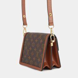 Pre Owned Louis Vuitton Dauphine Mini Black Monogram Reverse Canvas Crossbody Bag