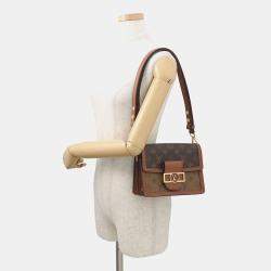 Pre Owned Louis Vuitton Dauphine Mini Black Monogram Reverse Canvas Crossbody Bag