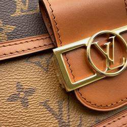 Pre Owned Louis Vuitton Dauphine Mini Black Monogram Reverse Canvas Crossbody Bag