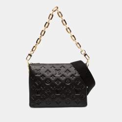 Pre Owned حقيبة لويس فيتون كوسين بوفي من جلد الحمل المنقوش بمونوغرام أسود PM