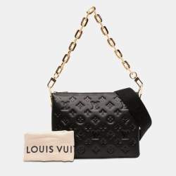 Pre Owned حقيبة لويس فيتون كوسين بوفي من جلد الحمل المنقوش بمونوغرام أسود PM