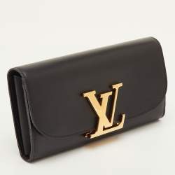 Pre Owned Louis Vuitton LV Vivienne Black Leather Continental Wallet