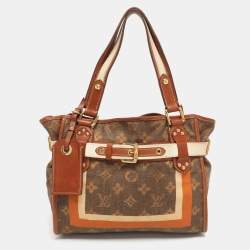مملوكة مسبقًا Louis Vuitton Tisse Rayures PM Brown Monogram Canvas And Leather Tote Bag