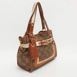 مملوكة مسبقًا Louis Vuitton Tisse Rayures PM Brown Monogram Canvas And Leather Tote Bag