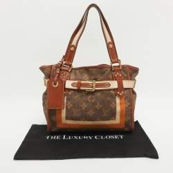 مملوكة مسبقًا Louis Vuitton Tisse Rayures PM Brown Monogram Canvas And Leather Tote Bag