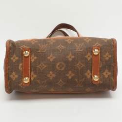 مملوكة مسبقًا Louis Vuitton Tisse Rayures PM Brown Monogram Canvas And Leather Tote Bag