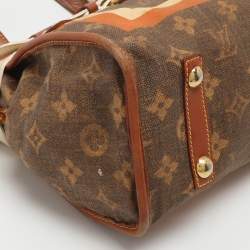 مملوكة مسبقًا Louis Vuitton Tisse Rayures PM Brown Monogram Canvas And Leather Tote Bag