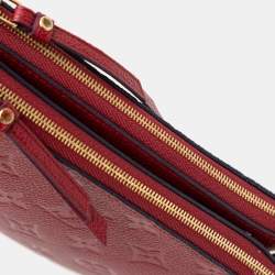 Pre Owned Louis Vuitton Red Monogram Empreinte Double Zip Pochette
