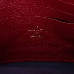 Pre Owned Louis Vuitton Red Monogram Empreinte Double Zip Pochette
