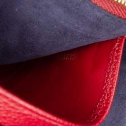 Pre Owned Louis Vuitton Red Monogram Empreinte Double Zip Pochette