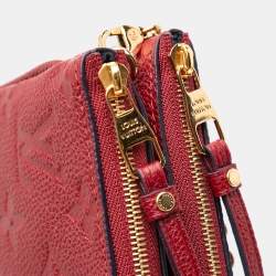 Pre Owned Louis Vuitton Red Monogram Empreinte Double Zip Pochette