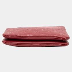 Pre Owned Louis Vuitton Red Monogram Empreinte Double Zip Pochette