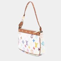 مملوكة مسبقًا حقيبة الإكسسوارات لويس فيتون وايت مونوغرامي ملتيكولور بوكيه