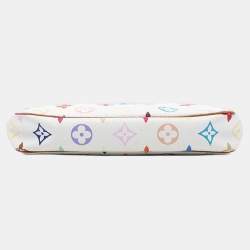 مملوكة مسبقًا حقيبة الإكسسوارات لويس فيتون وايت مونوغرامي ملتيكولور بوكيه