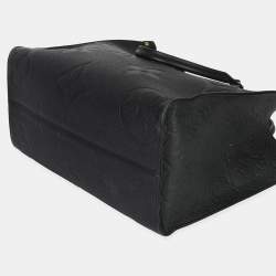 Pre Owned Louis Vuitton Onthego MM Black Giant Monogram Empreinte Leather Tote Bag