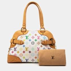 Pre Owned Louis Vuitton White Monogram Multicolore Claudia