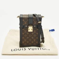 Pre Owned Louis Vuitton Vertical Trunk Black Monogram Canvas Pochette Bag