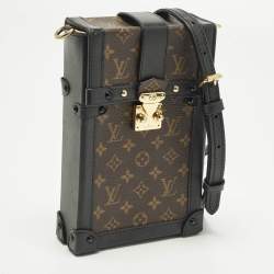 Pre Owned Louis Vuitton Vertical Trunk Black Monogram Canvas Pochette Bag