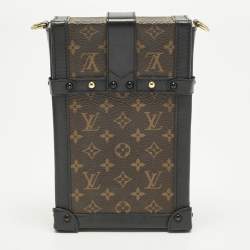 Pre Owned Louis Vuitton Vertical Trunk Black Monogram Canvas Pochette Bag