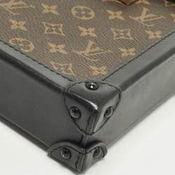 Pre Owned Louis Vuitton Vertical Trunk Black Monogram Canvas Pochette Bag