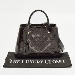 Pre Owned Louis Vuitton Montaigne BB Amarante Monogram Vernis Bag