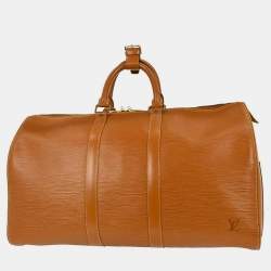 Pre Owned Louis Vuitton Keepall 45 Brown Epi Leather Duffel Bag