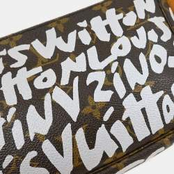 Pre Owned Louis Vuitton Pochette Accessoires Graffiti White Monogram Canvas Shoulder Bag