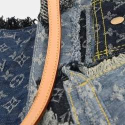 Pre Owned Louis Vuitton Monogram Denim Patchwork Postie 2way Handbag