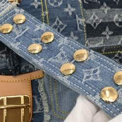 Pre Owned Louis Vuitton Monogram Denim Patchwork Postie 2way Handbag