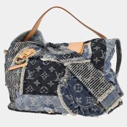 Pre Owned Louis Vuitton Monogram Denim Patchwork Postie 2way Handbag