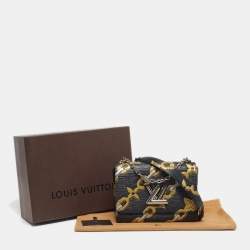Pre Owned Louis Vuitton Twist MM Black Chain Flower Epi Leather Shoulder Bag