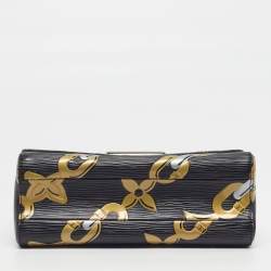 Pre Owned Louis Vuitton Twist MM Black Chain Flower Epi Leather Shoulder Bag