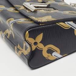 Pre Owned Louis Vuitton Twist MM Black Chain Flower Epi Leather Shoulder Bag