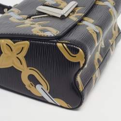 Pre Owned Louis Vuitton Twist MM Black Chain Flower Epi Leather Shoulder Bag
