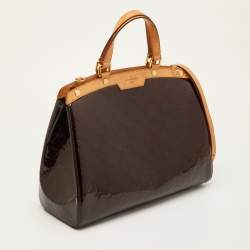 Pre Owned Louis Vuitton Brea GM Amarante Monogram Vernis Bag