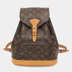 Pre Owned Louis Vuitton Monogram Montsouris MM Backpack Brown