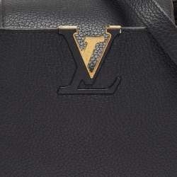 Pre Owned Louis Vuitton Capucines MM Black Leather Bag