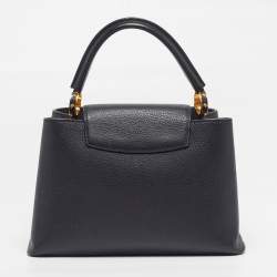 Pre Owned Louis Vuitton Capucines MM Black Leather Bag