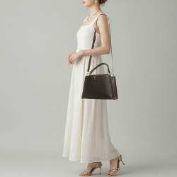 Pre Owned Louis Vuitton Capucines MM Black Leather Bag