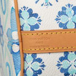 Pre Owned Louis Vuitton Blue Monogram Tiles By The Pool Speedy Bandouliere 25