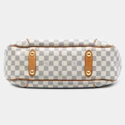 Pre Owned حقيبة لوي فيتون بيضاء داميير أزور غاليريا بي إم