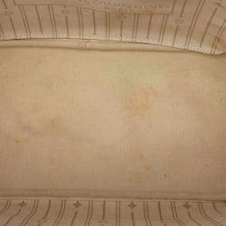 Pre Owned حقيبة لوي فيتون نيفرفنول دامير أزور أبيض إم إم