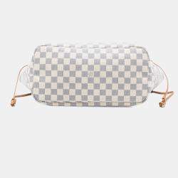 Pre Owned حقيبة لوي فيتون نيفرفنول دامير أزور أبيض إم إم