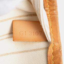 Pre Owned حقيبة لوي فيتون نيفرفول دامير أزور بيضاء مقاس متوسط