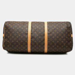 Pre Owned Louis Vuitton Brown Monogram Keepall Bandouliere 60