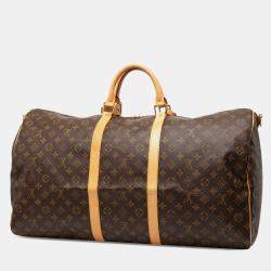 Pre Owned Louis Vuitton Brown Monogram Keepall Bandouliere 60