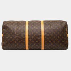Pre Owned Louis Vuitton Brown Monogram Keepall Bandouliere 60
