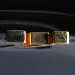 Pre Owned Louis Vuitton Capucines Mini Navy Blue Leather and Python Top Handle Bag